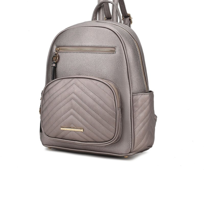Shop Mkf Collection By Mia K Romana Vegan Leather Women's Backpack In Grey
