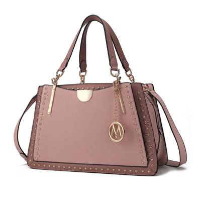 Shop Mkf Collection By Mia K Aubrey Color Block Multi Compartment Satchel Handbag In Pink