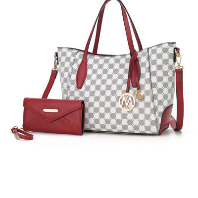 Shop Mkf Collection By Mia K Gianna Vegan Leather Women's Tote With Matching Wallet In Red