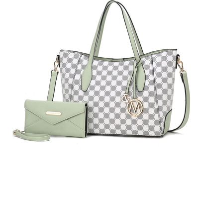 Shop Mkf Collection By Mia K Gianna Vegan Leather Women's Tote With Matching Wallet In Green