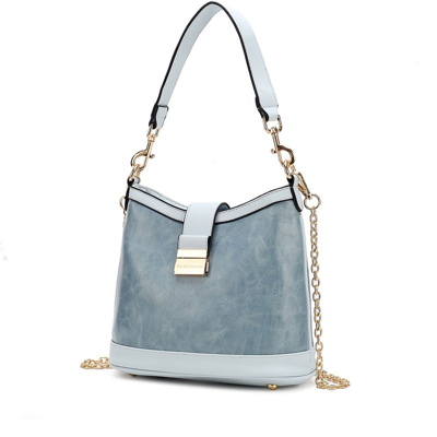 Shop Mkf Collection By Mia K Pilar Vegan Leather Women's Shoulder Bag In Blue
