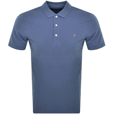 Shop Farah Vintage Blanes Polo T Shirt Blue