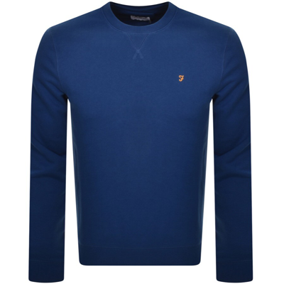Shop Farah Vintage Tim New Crew Sweatshirt Blue