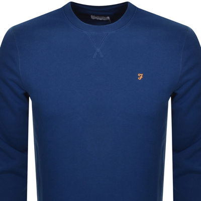 Shop Farah Vintage Tim New Crew Sweatshirt Blue