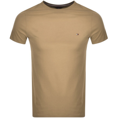 Shop Tommy Hilfiger Stretch Slim Fit T Shirt Khaki