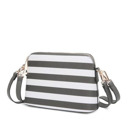 Shop Mkf Collection By Mia K Kimmy Striped Crossbody Bag In Grey