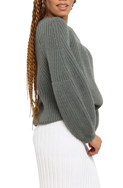 Petal And Pup London Blouson Sleeve Sweater In Emerald