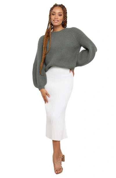 Petal And Pup London Blouson Sleeve Sweater In Emerald