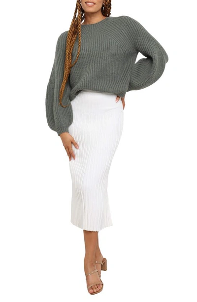 Petal And Pup London Blouson Sleeve Sweater In Emerald