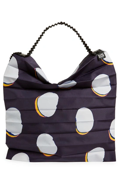 Shop Issey Miyake Bean Dots Pleated Tote In Black/ White