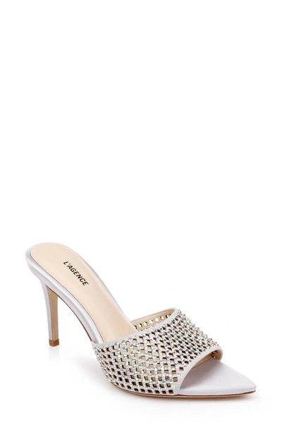 Shop L Agence L'agence Narcise Rhinestone Sandal In Lilac