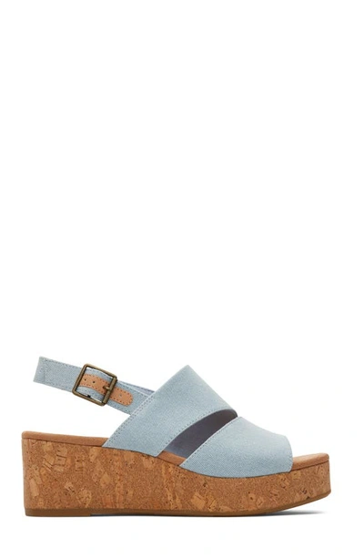 Toms Claudi Platform Wedge Sandal In Light/ Pastel Blue