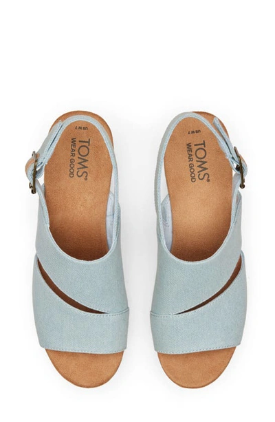 Shop Toms Claudine Platform Wedge Sandal In Light/ Pastel Blue