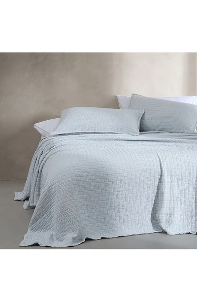 Shop Calvin Klein Essential Washed Jacquard Coverlet In Blue