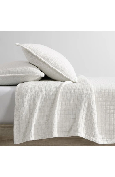 Shop Calvin Klein Essential Washed Jacquard Coverlet In Beige/ Tan