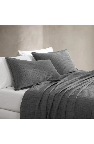 Calvin Klein Essential Washed Jacquard Pillow Sham In Grey