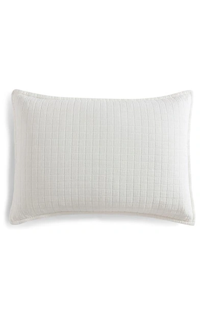 Shop Calvin Klein Essential Washed Jacquard Pillow Sham In Beige/ Tan