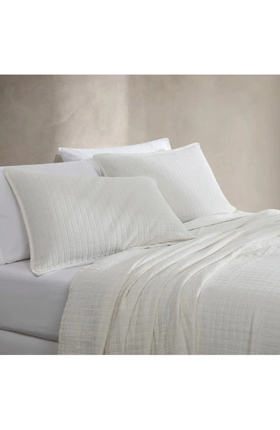 Shop Calvin Klein Essential Washed Jacquard Pillow Sham In Beige/ Tan