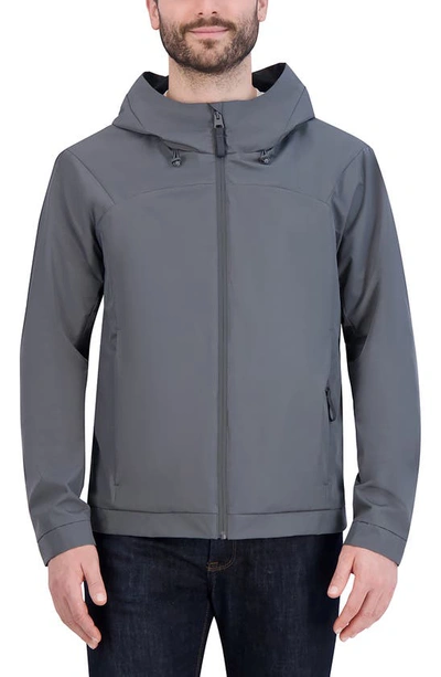 Shop Cole Haan Water Resistant Hooded Running Jacket In Grey