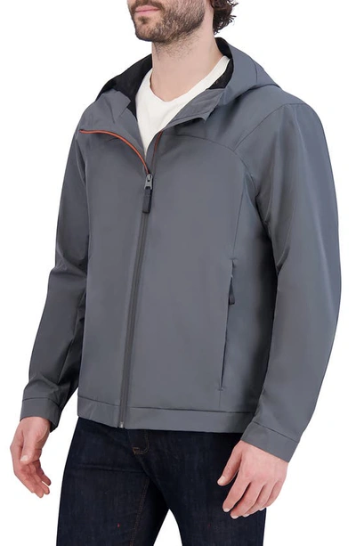 Shop Cole Haan Water Resistant Hooded Running Jacket In Grey