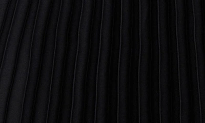 Shop Mango Pleated Satin Midi Skirt In Black