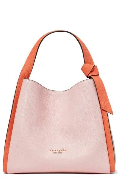 Shop Kate Spade Knott Large Colorblock Leather Handbag In Crepe Pink Multi