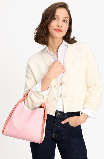 Shop Kate Spade Knott Large Colorblock Leather Handbag In Crepe Pink Multi