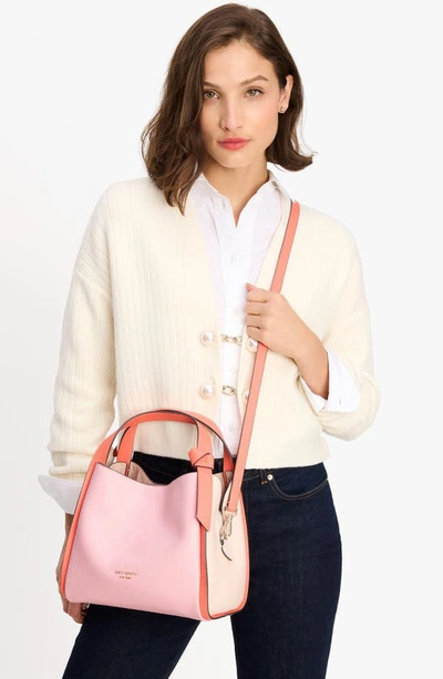 Shop Kate Spade Knott Large Colorblock Leather Handbag In Crepe Pink Multi