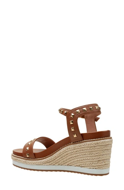 Linea Paolo Vichi Ankle Strap Espadrille Platform Wedge Sandal In Cognac