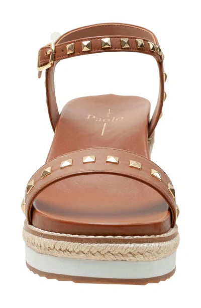 Shop Linea Paolo Vichi Ankle Strap Espadrille Platform Wedge Sandal In Cognac