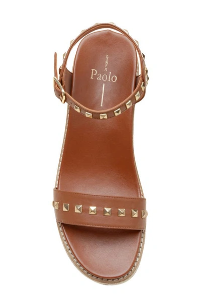 Shop Linea Paolo Vichi Ankle Strap Espadrille Platform Wedge Sandal In Cognac