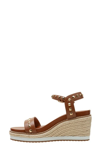 Linea Paolo Vichi Ankle Strap Espadrille Platform Wedge Sandal In Cognac