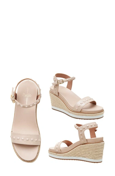 Shop Linea Paolo Vichi Ankle Strap Espadrille Platform Wedge Sandal In Blush Pink