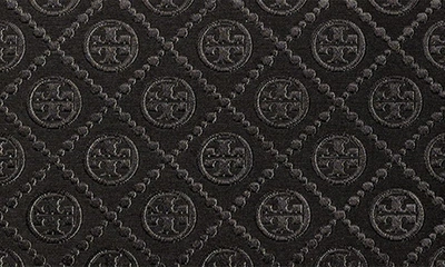Tory Burch Small T Monogram Zip Canvas Tote Bag In Black
