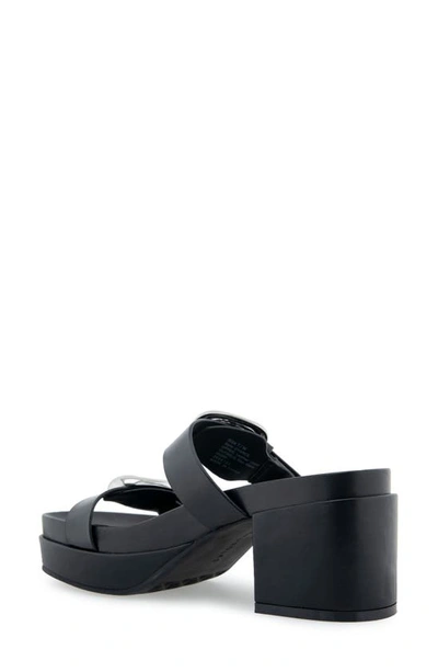 Shop Aerosoles Chance Platform Slide Sandal In Black Leather