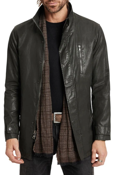 Shop John Varvatos Kara Shaped Stand Collar Jacket In Teakwood