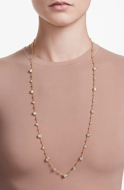 Shop Swarovski Imber Long Crystal Station Necklace In Gold