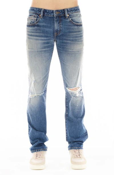 Shop Cult Of Individuality Greaser Distressed Straight Leg Jeans In Heath