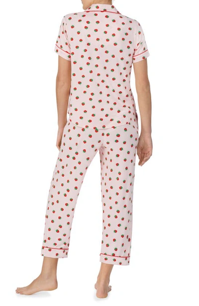 Shop Kate Spade Print Crop Pajamas In Pink Print
