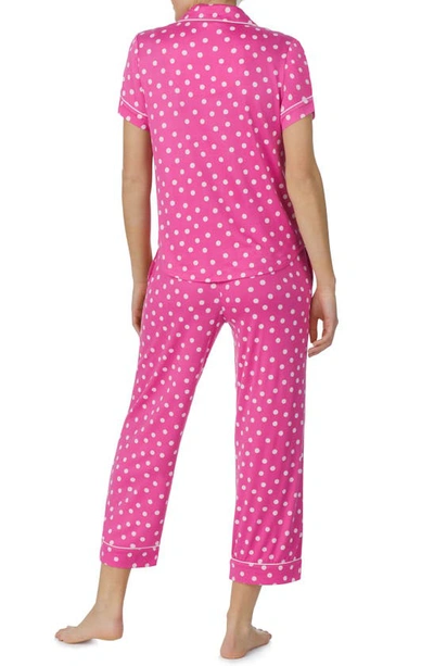 Shop Kate Spade Print Crop Pajamas In Pink