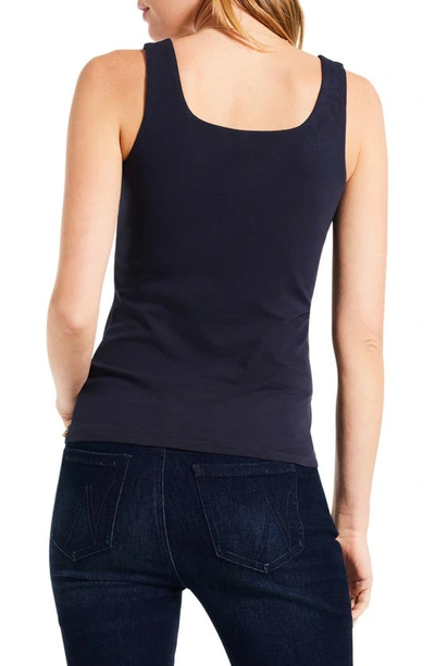 Nic + Zoe Stretch Cotton Shelf Bra Tank In Dark Indigo