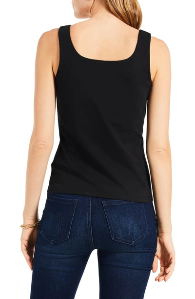 Nic + Zoe Stretch Cotton Shelf Bra Tank In Black Onyx