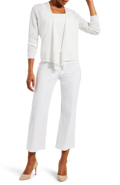 Nic + Zoe Stretch Cotton Shelf Bra Tank In Paper White