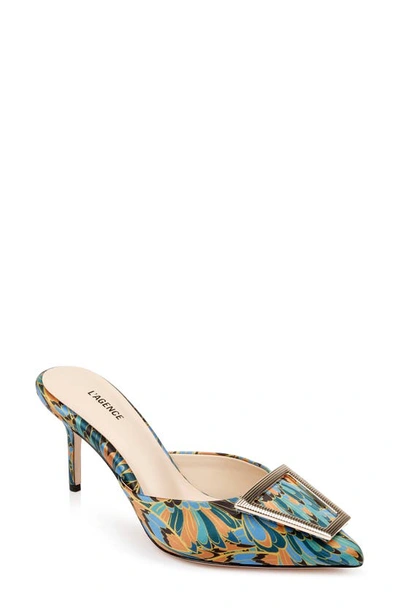 Shop L Agence Charlene Buckle Mule In Parrot Feather