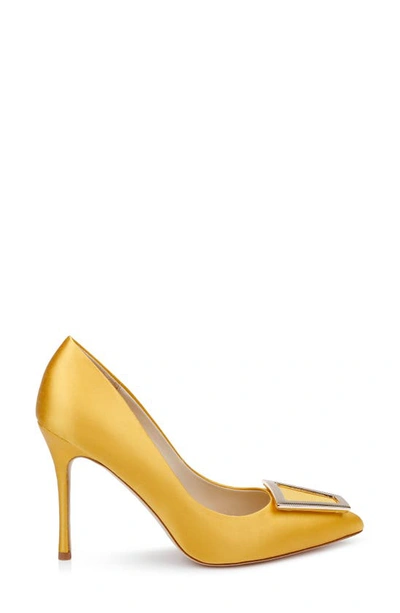 Shop L Agence Elea Buckle Pump In Citrine