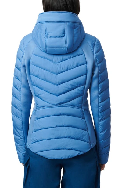 Shop Bernardo Hooded Quilted Water Repellent Jacket In Blue Bell