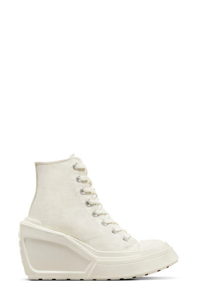 Converse Chuck 70 De Luxe High Top Wedge Sneaker In Egret/ Black/ White