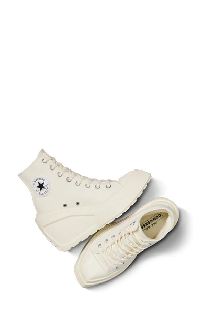 Converse Chuck 70 De Luxe High Top Wedge Sneaker In Egret/ Black/ White