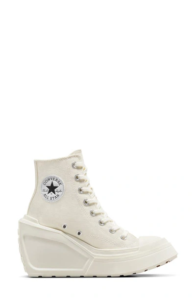 Converse Chuck 70 De Luxe High Top Wedge Sneaker In Egret/ Black/ White