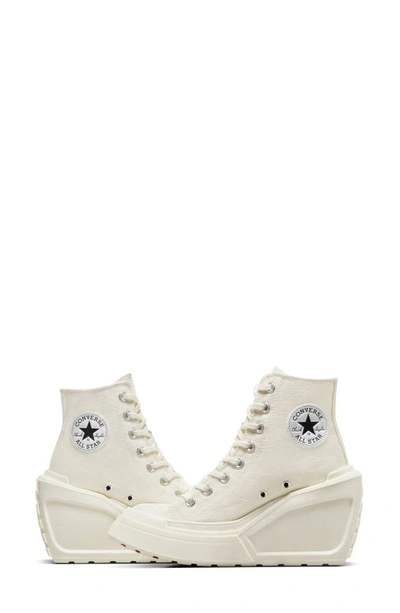 Converse Chuck 70 De Luxe High Top Wedge Sneaker In Egret/ Black/ White